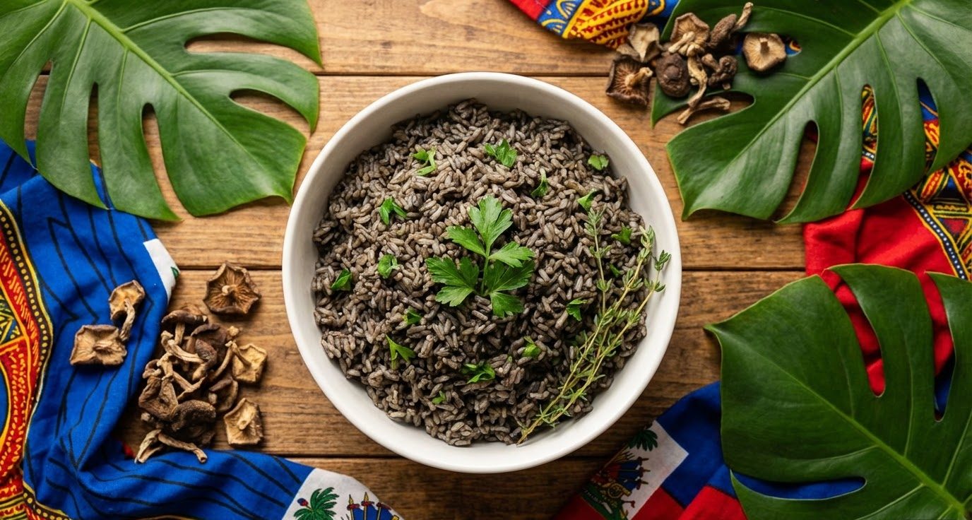 Recette Diri ak Djon Djon : Le Vrai Riz Noir d’Haïti